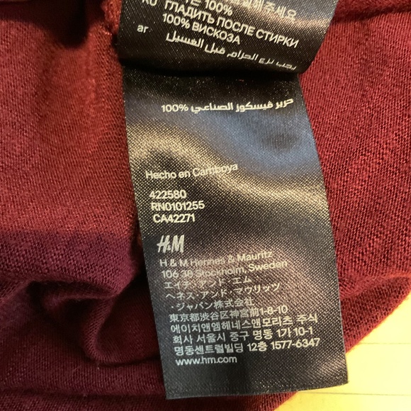 H&M Dark Red Burgundy Women’s Sz M Tank Top - Picture 8 of 8